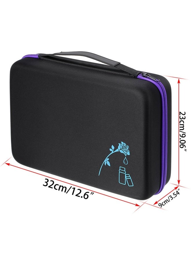 Hipiwe 70 Essential Oils Carrying Case Holds 5Ml 10Ml 15Ml Bottles Hard Shell Exterior Eva Essential Oils Storage Organzier Bag With Foam Insert And Carrying Handle Black Purple New  - Image 4