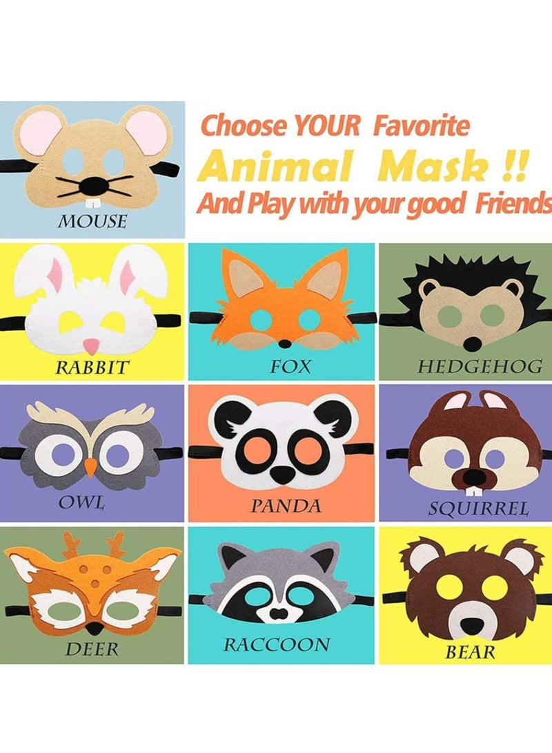 SYOSI Woodland Party Supplies Forest-Friends Animals Felt Masks 10 pcs Woodland Creatures Animal Cosplay Zoo Camping Themed Party Favors Supplies for Kids Boys or Girls - Image 4