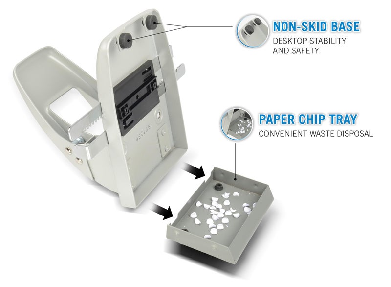 Carl CARL 62040 40-Sheet Capacity hc-240 Two-Hole Punch, 9/32 Dia. Holes, Silver, Metallic - Image 4
