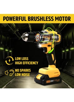 Tomahawk TOMAHAWK T3626 Brushless Cordless Impact Drill Driver Machine 13MM Chuck Multipurpose Hight Torque Drill Dual Speed Power Drill with Battery Charger Cordless Drill with 3 Operation Modes  - Image 3