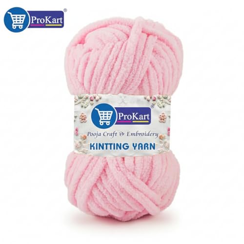 ProKart Premium Blankie Wool, Plush & Cuddly, Chenille Yarn Supersoft Hand Knitting Wool Ball | Blanket Thick/Mottu Yarn Ball Suitable for Hand Knitting and Crocheting (Baby Pink, 100gms x 1 Pack) - Image 5