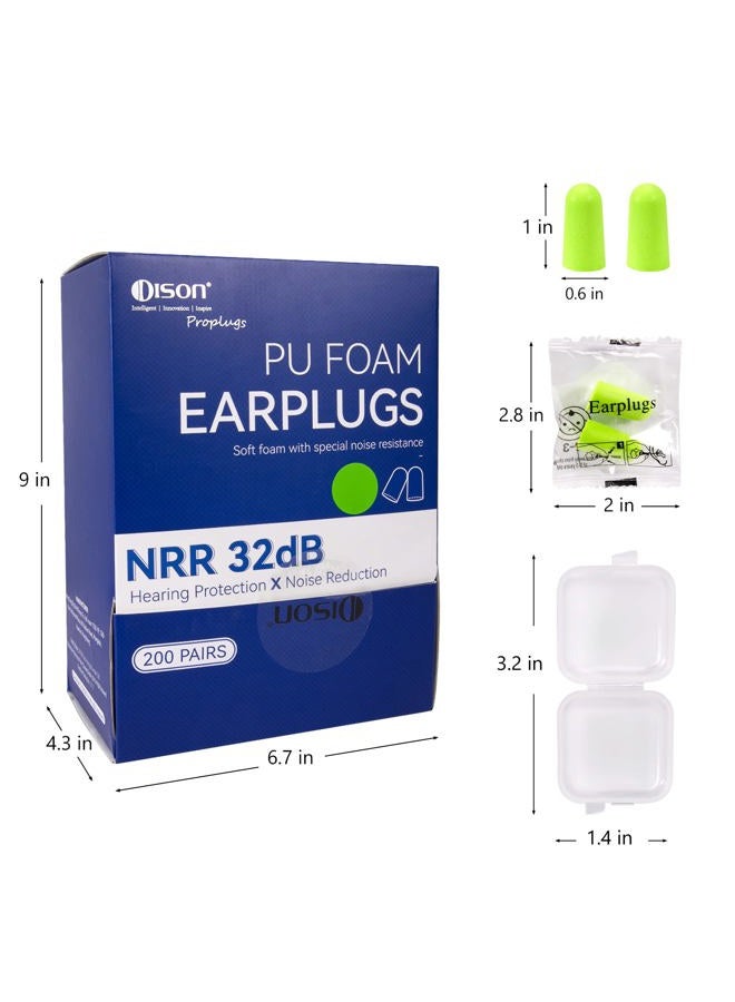 Dison 200Pairs Foam Earplugs, 32dB Disposable Noise Reduction Ear Plugs, Hearing Protection Bulk Ear Plugs for Shooting Range, Work, Travel,Concert Green - Image 4