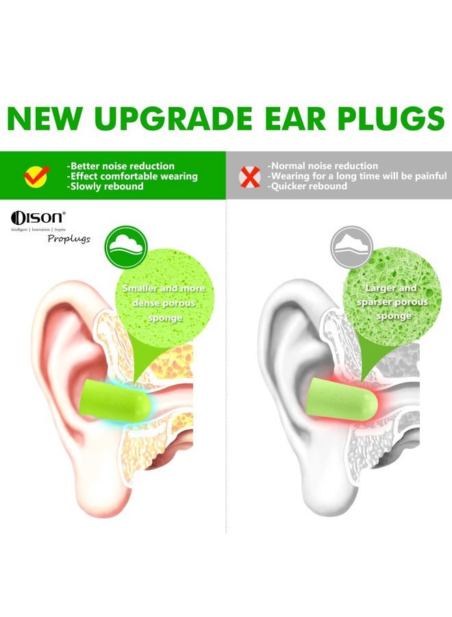 Dison 200Pairs Foam Earplugs, 32dB Disposable Noise Reduction Ear Plugs, Hearing Protection Bulk Ear Plugs for Shooting Range, Work, Travel,Concert Green - Image 3