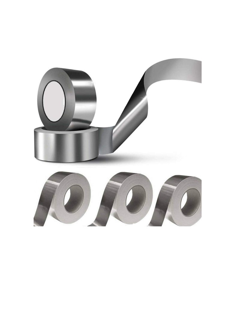Multi-purpose Strong Aluminium Foil Adhesive Insulation Tape for Roof Leak, Surface Crack, Window Sill Gap, Pipe Rupture, Boat Sealing, Etc… (2 Inch - Pack of 5, Aluminium Tap) - Image 1