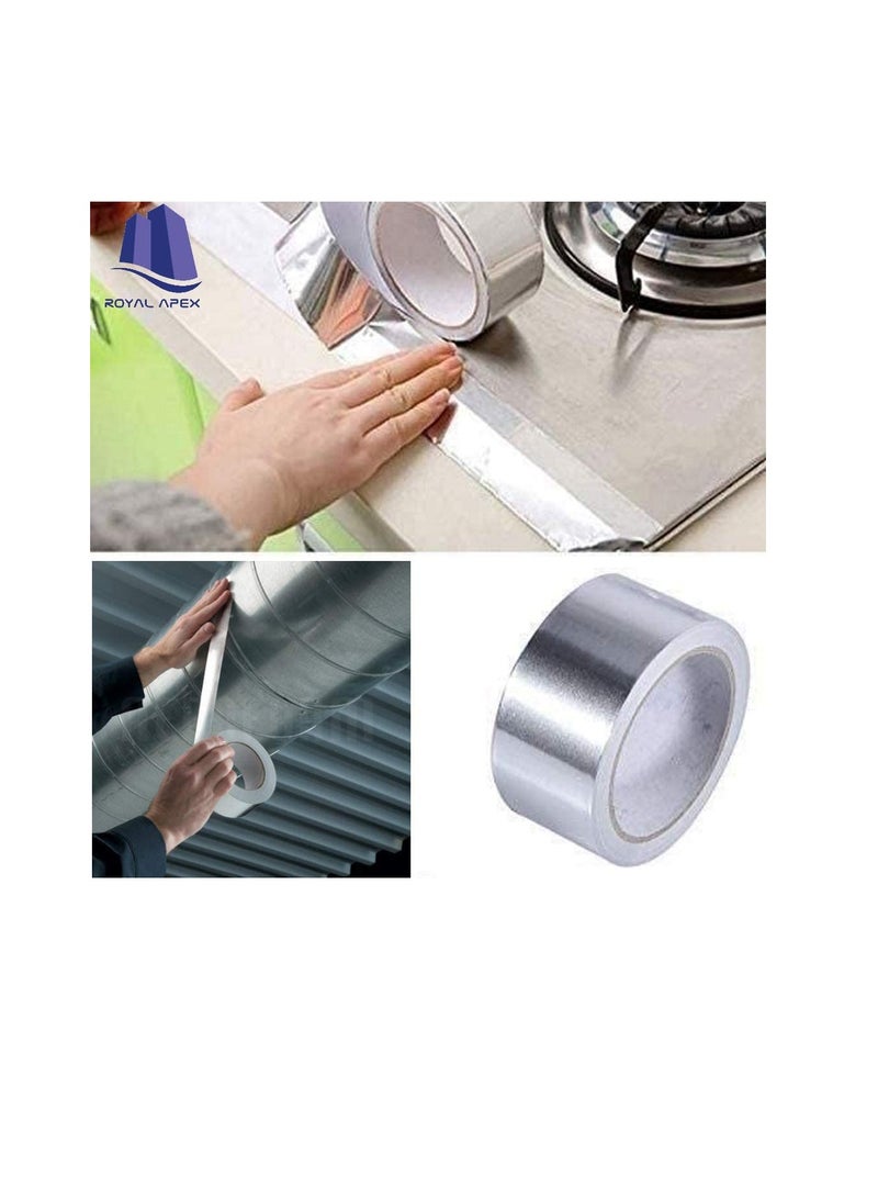 Multi-purpose Strong Aluminium Foil Adhesive Insulation Tape for Roof Leak, Surface Crack, Window Sill Gap, Pipe Rupture, Boat Sealing, Etc… (2 Inch - Pack of 5, Aluminium Tap) - Image 3
