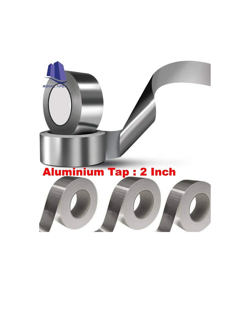 Multi-purpose Strong Aluminium Foil Adhesive Insulation Tape for Roof Leak, Surface Crack, Window Sill Gap, Pipe Rupture, Boat Sealing, Etc… (2 Inch - Pack of 5, Aluminium Tap) - Image 2