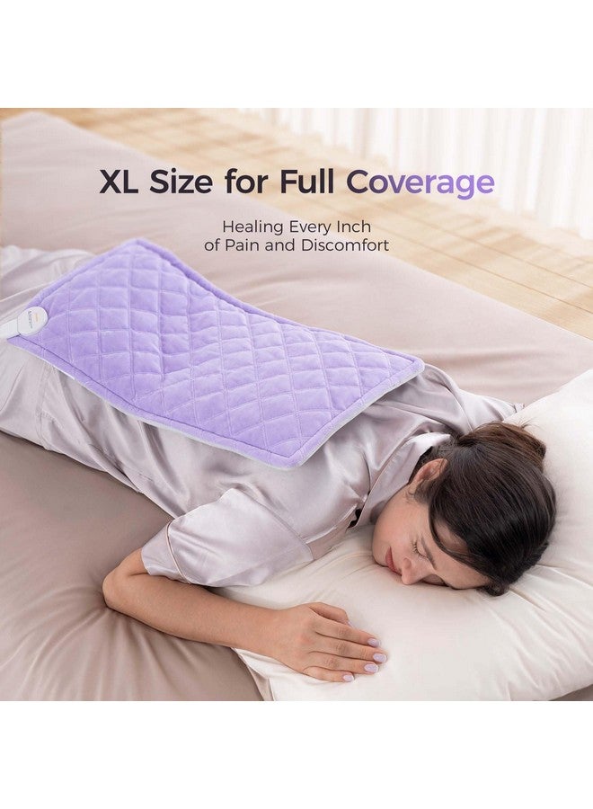 OCOOPA Cozy Heating Pad, Comfortable & Soft Plush 8-Layer HeatLock, for Period Cramps & Back Pain Relief, Cute Heated Pad Large 12"x24", 6-Hour Auto-Timer, Warm Christmas Gifts for Women Mom, Purple - Image 4