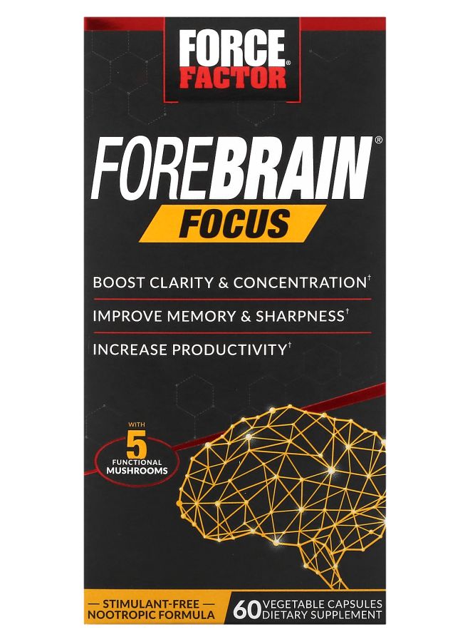 Force Factor Forebrain Focus 60 Vegetable Capsules - Image 1