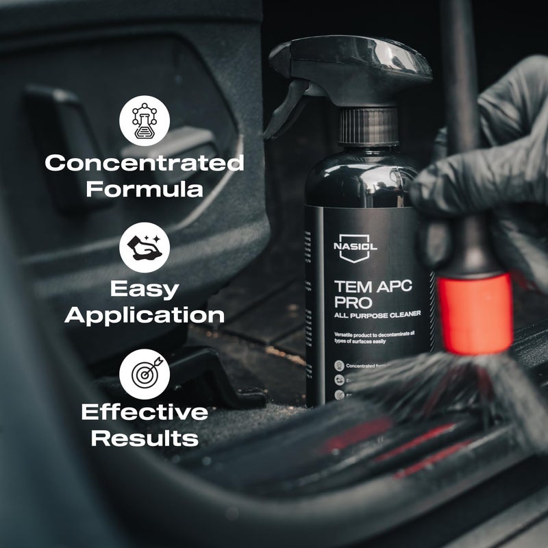 Nasiol Tem Apc Pro Car Interior All Purpose Cleaner-500 Gr-Seat, Roof, Plastic, Upholstery, Tire Cleaning, Detailing, Super Strong Stain Remover, Cleaning Spray - Image 2