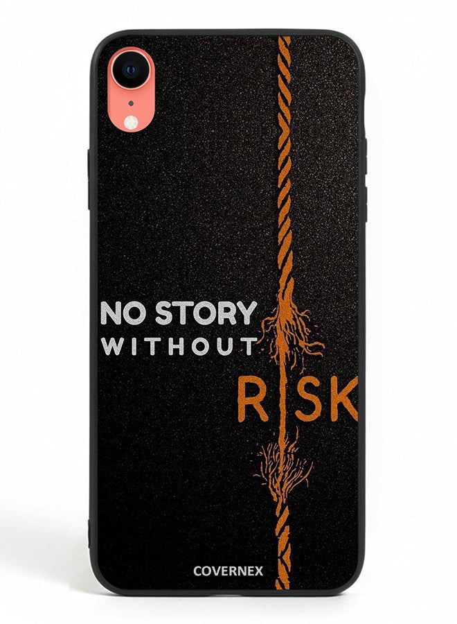 Covernex Apple iPhone XR Protective Case Cover Printed Featuring No Story Without Risk Fraying Rope - Image 2