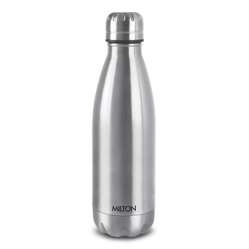 Milton Milton Duo DLX 1000 Thermosteel 24 Hours Hot and Cold Water Bottle, 1 Litre, Silver  - Image 1