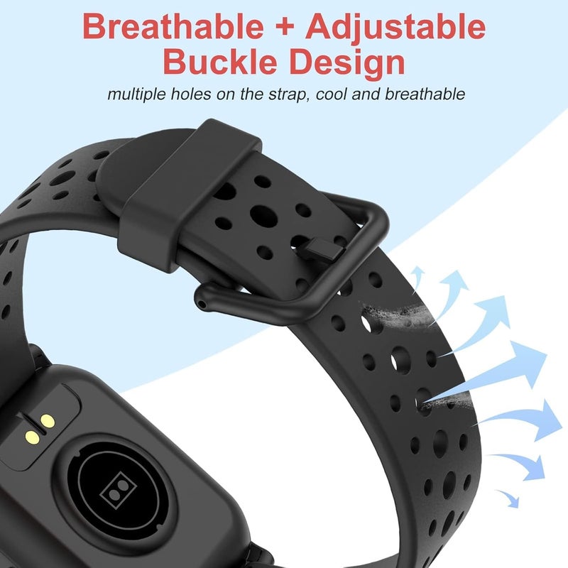 DMG Kids Smart Watch Boys, with Sleep Mode 20 Sports Modes HD Touch Screen 5 Games Pedometer,Kids Smart Watch for Kids 4-16 Ages,Birthday Gift Boys Girls,USB(Black) - Image 3