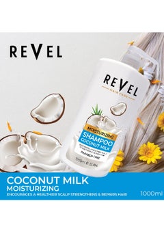 Revel Revel Hair Care Moisturizing Coconut Milk Shampoo 1000ml For Men & Women, Paraben Free  - Image 3