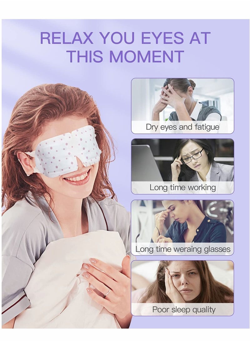 Excefore Steam Eye Mask,10 Packs Hot Steam Eye SPA Mask, Relieve Eyestrain Warming Eye Patch, Lavender Fragrance  - Image 2