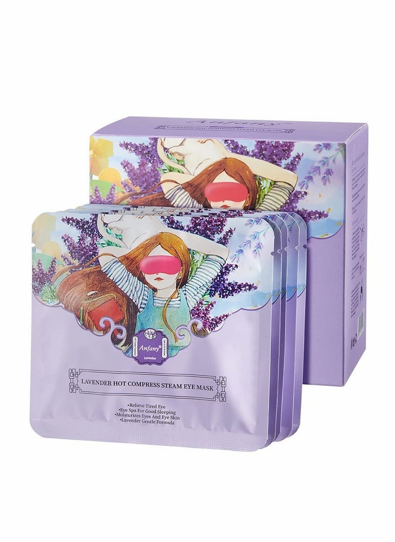 Excefore Steam Eye Mask,10 Packs Hot Steam Eye SPA Mask, Relieve Eyestrain Warming Eye Patch, Lavender Fragrance  - Image 1