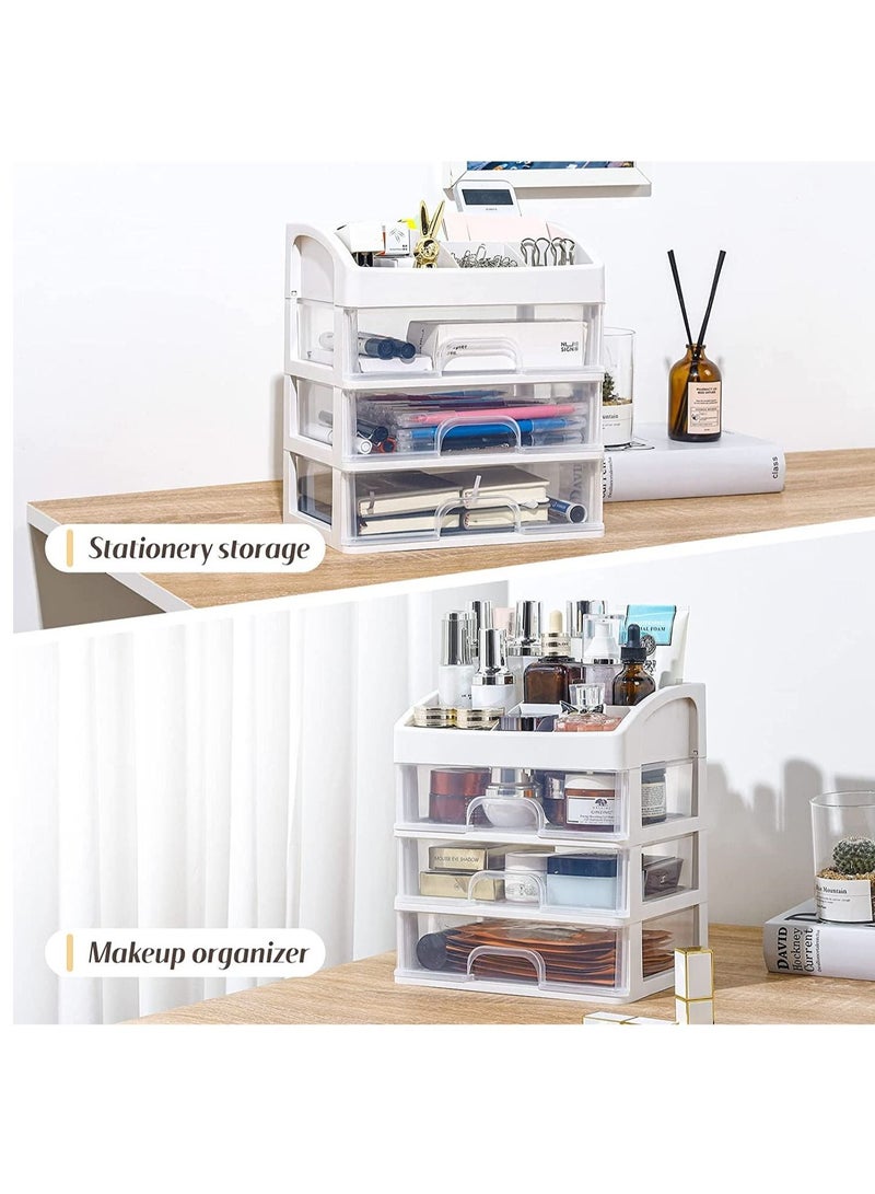 LEDIN Makeup Organizer with 3 Drawers Bathroom Vanity Countertop Storage for Cosmetics Brushes Lotion Nail Lipstick and Jewelry (3 Drawers) - Image 4