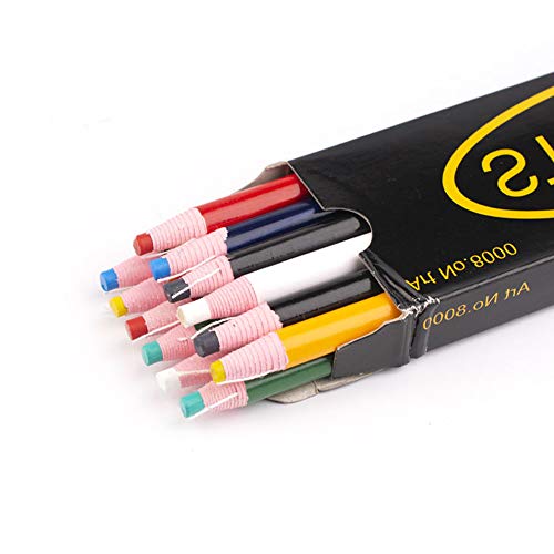 Lohas Select 12 Pieces Sewing Mark Pencil Tailor's Marking and Tracing Tools Free Cutting Crayons Sewing Fabric Pencil 6 Colors (6 Colors) - Image 1
