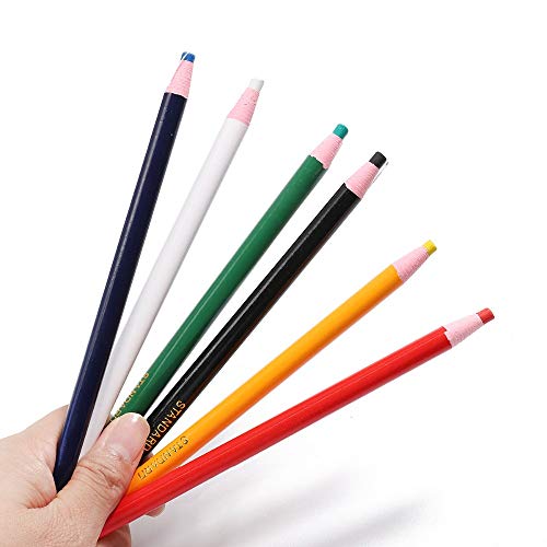 Lohas Select 12 Pieces Sewing Mark Pencil Tailor's Marking and Tracing Tools Free Cutting Crayons Sewing Fabric Pencil 6 Colors (6 Colors) - Image 2