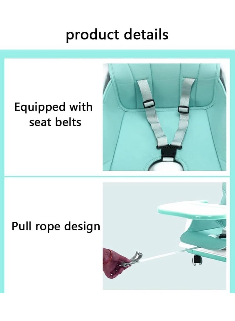 ORiTi 3 in 1 Convertible High Chair for Kids with Adjustable Height and Footrest, Baby Toddler Feeding Booster Seat with Tray, Wheels, Safety Belt - Image 2