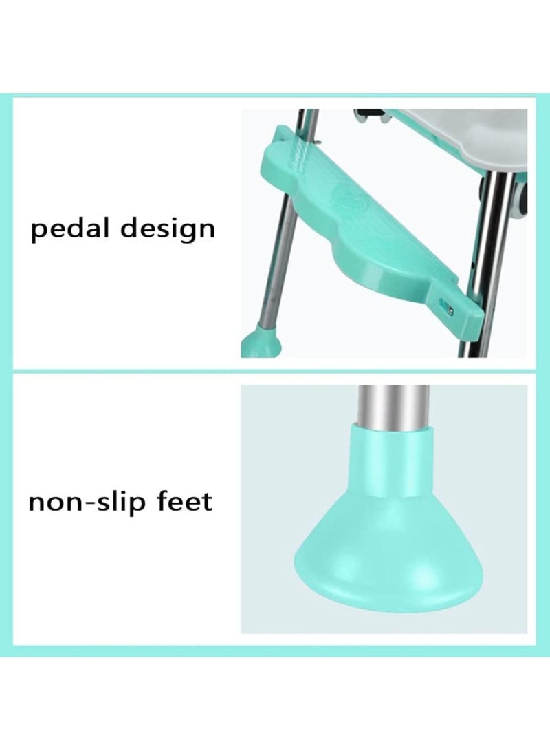ORiTi 3 in 1 Convertible High Chair for Kids with Adjustable Height and Footrest, Baby Toddler Feeding Booster Seat with Tray, Wheels, Safety Belt - Image 3
