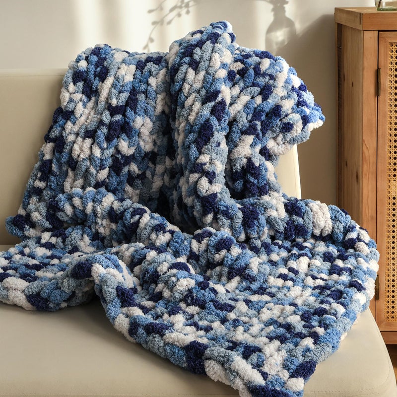 mellobello Jumbo Chunky Yarn for Hand Knitting - Super Thick Chenille Chunky Yarn for Crocheting - Extra Soft Bulky Fluffy Blanket Big Yarns 8 Jumbo Pack (27yds,8 oz Each Skein) - Image 2