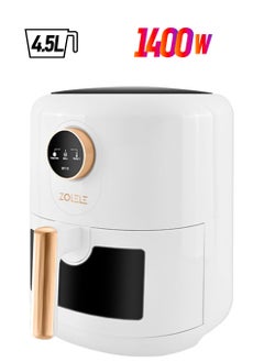ZOLELE Zolele ZA004 Smart Electric Non Stick Air Fryer, 4.5L Capacity, Transparent Oven, 6 Cooking Modes, Knob Control, 1400W Power, Low Oil Consumption, Fast and Even Heating, White  - Image 1