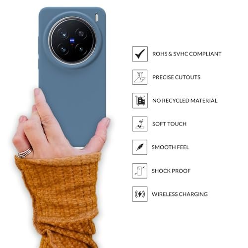 SPRIG Compatible with vivo x200 Pro Premium SilkTone Back Cover Drop Tested Shock Proof Mobile Case for Men, Women, Boys and Girls with Camera Protection (Denim Blue) - Image 4