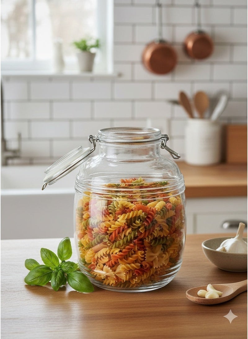 Living Airtight Glass Jar with Silicone Gasket and Metal Lock,4.2 L - Image 1