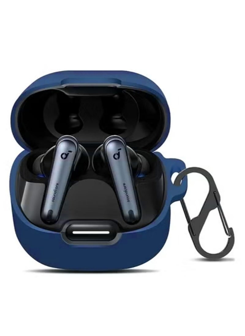 Generic جراب متوافق مع Anker Soundcore Liberty 4 NC، جراب واقٍ ناعم من السيليكون المقاوم للصدمات لسماعات الأذن اللاسلكية Soundcore Liberty 4 NC (أزرق)  - Image 1