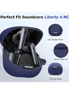 Generic Compatible with Anker Soundcore Liberty 4 NC Case Cover, Soft Silicone Shockproof Protective Case Skin for Soundcore Liberty 4 NC Wireless Earbuds (Blue)  - Image 2