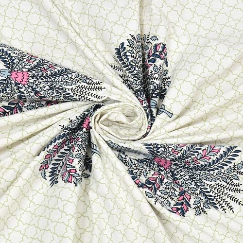 DE CAMA Since 1997 | 100% Cotton 300 TC Premium King Size Bedsheet for Double Bed (90 x 108 Inch) with 2 Pillow Covers Set (17 x 27 Inch) Hand Block Printed Bedsheet Set - Divine Blues - Image 5