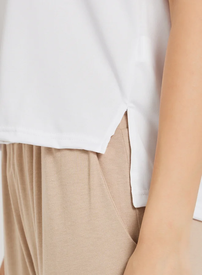 Take Two Solid Oversized Round Neck T-Shirt