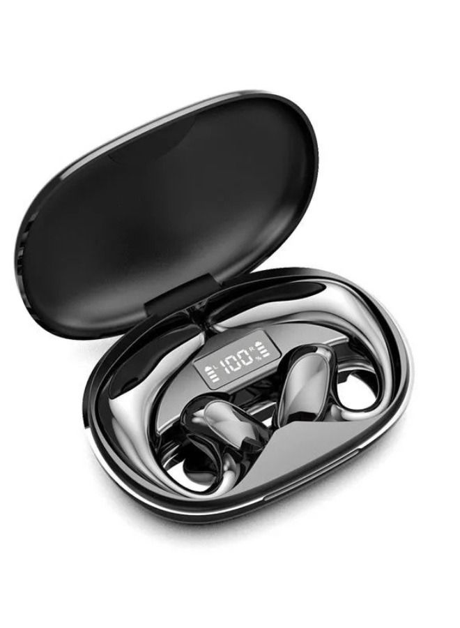 NIBEMINENT Ear Clip Bone Conduction Earbuds Open Ears Headphones Elegant Black - Image 1