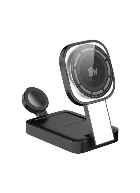 C40 Folding 3 in 1 MagSafe Magnetic Wireless Charger with LED Light