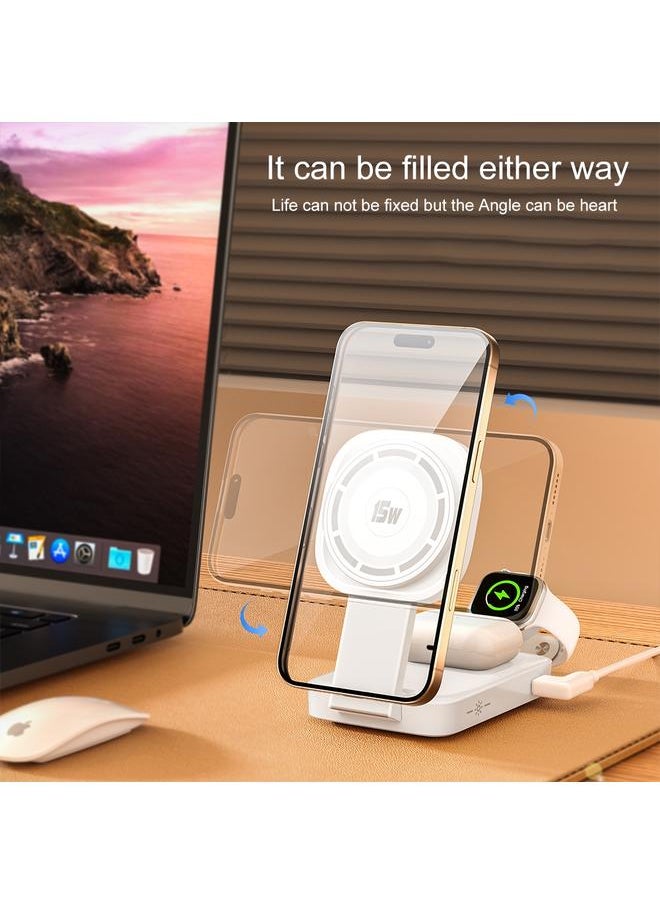 Green Tiger - C40 Folding 3 in 1 MagSafe Magnetic Wireless Charger with LED Light - Image 1