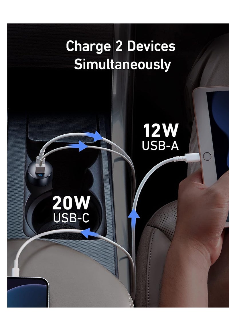 Generic USB C Car Charger, 32W 2-Port Type C Compact Car Charger with 20W Power Delivery and 12W PowerIQ, 521 Car Charger (32W) with LED for iPhone 14 13 12 11 Pro Max, Pixel 3 2 XL, iPad Pro, and More  - Image 5
