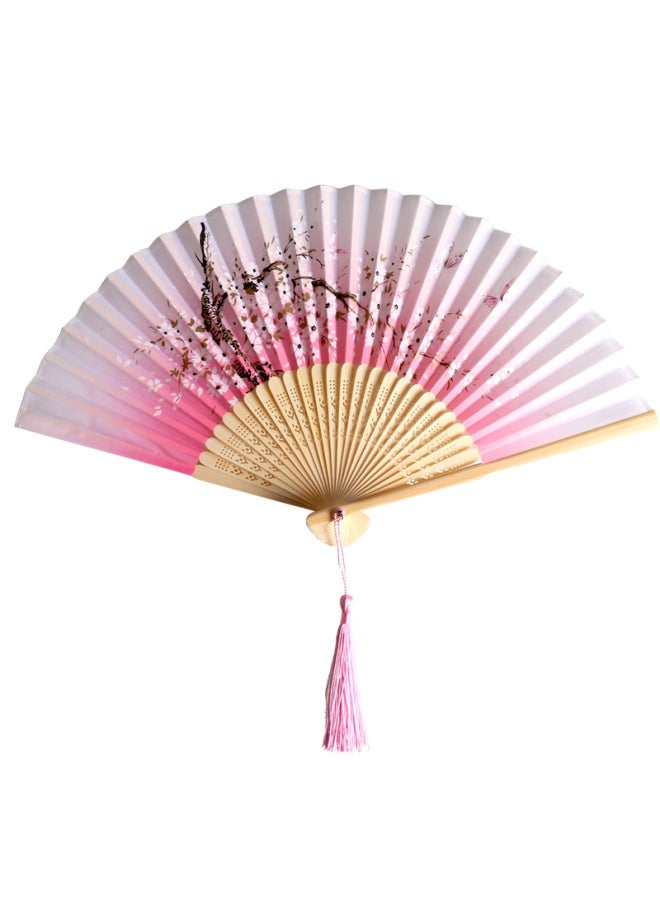 Tatanice Folding Fan For Women Gift Box Chinese Style Fabric Bamboo Fan Business Gift Birthday Present Cherry Blossom Butterfly - Image 4