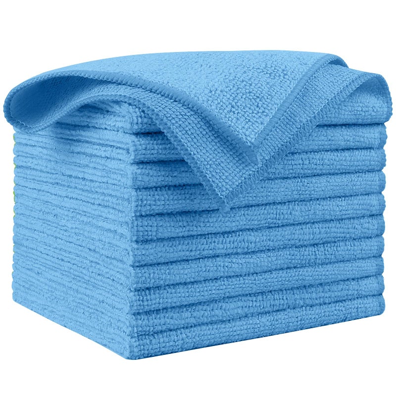 AIDEA Microfiber Cleaning Cloth Blue 10PK Microfiber Towels for Cars Premium Car Cloths Dusting Cloth Lint Free Cleaning Rags for SUVs House Kitchen Window Workshops1212 - Image 2