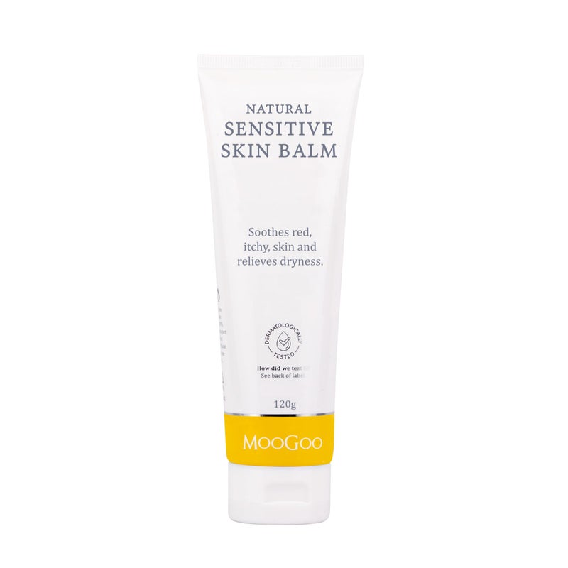 MooGoo Natural Sensitive Skin Balm - Relief for Dry, Itchy Skin with Soothing Ingredients. Also Suitable for Babies  Adults prone to Eczema, Dermatitis  Psoriasis, 120g / 4.2oz. - Image 1