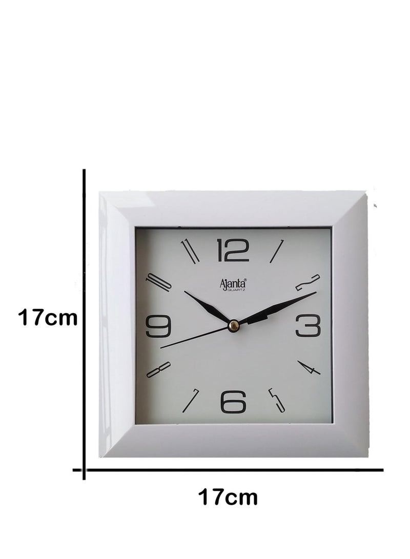 أجانتا ساعة حائط تجريدية بلاستيكية (175 مم × 175 مم × 35 مم، أبيض) - Image 2