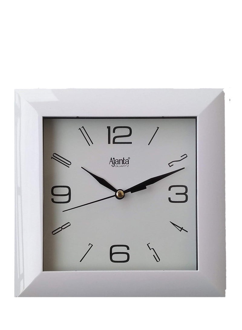 أجانتا ساعة حائط تجريدية بلاستيكية (175 مم × 175 مم × 35 مم، أبيض) - Image 1
