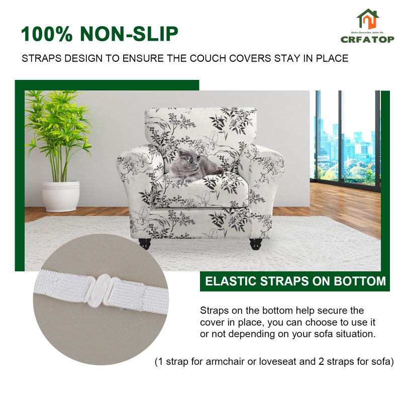 crfatop 2 قطعة غطاء أريكة ناعمة أريكة تمتد t cushion cushair slipcovers 1 مقعد كرسي غطاء قسيمة مع واقي أثاث الأسلحة لغرفة المعيشة كلب الحيوانات الأليفة مع أغطية مقعد فردية (صغيرة A28) - Image 4