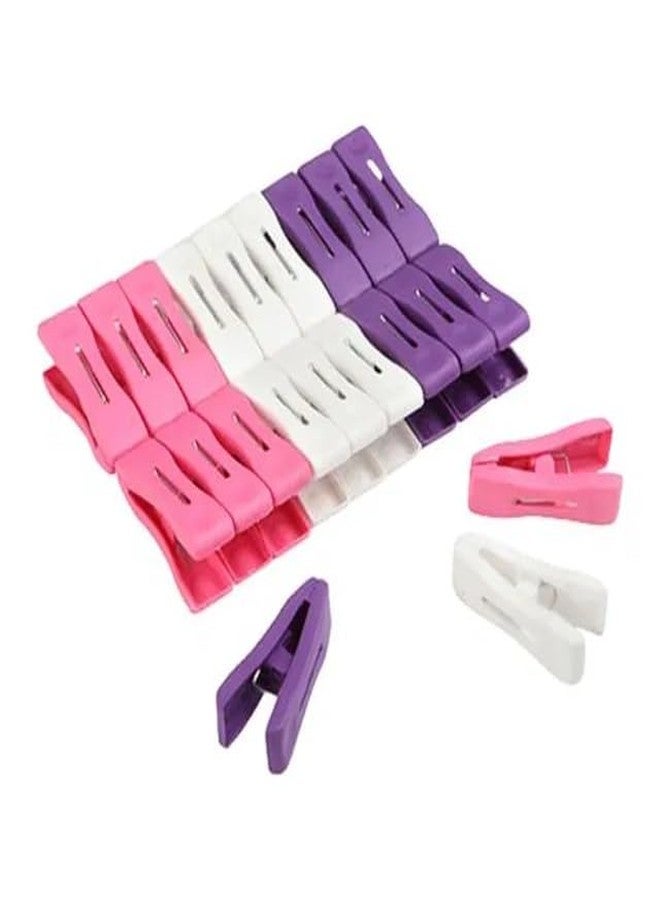 Kitchwish Pearl Cloth Plastic Clips, Firm Grip Strong Desing Usefull in Home and Laundry Cloth Clips Multicolor 2 Set (36 Clips) - Image 2