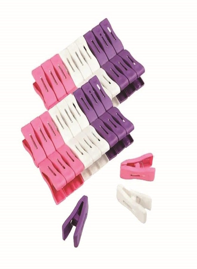 Kitchwish Pearl Cloth Plastic Clips, Firm Grip Strong Desing Usefull in Home and Laundry Cloth Clips Multicolor 2 Set (36 Clips) - Image 1
