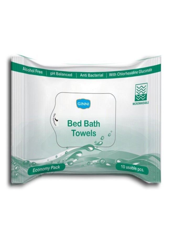 GINNI Hygiene Bed Bath Towel Big Wet Wipes For Adults, Patients & Baby Wet Wipes & Refreshing Sponge Bath (10 Pulls/Pack) - Image 2