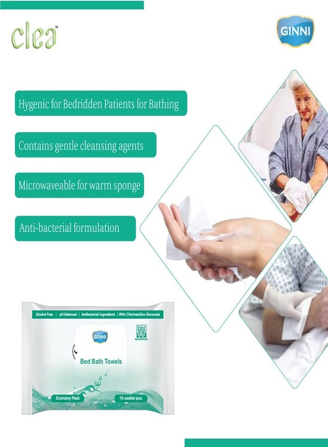 GINNI Hygiene Bed Bath Towel Big Wet Wipes For Adults, Patients & Baby Wet Wipes & Refreshing Sponge Bath (10 Pulls/Pack) - Image 4