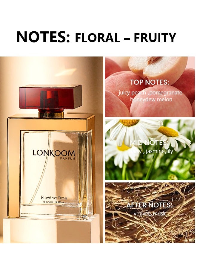 LONKOOM Flowing Time  EDT For Women 100ML - Image 5