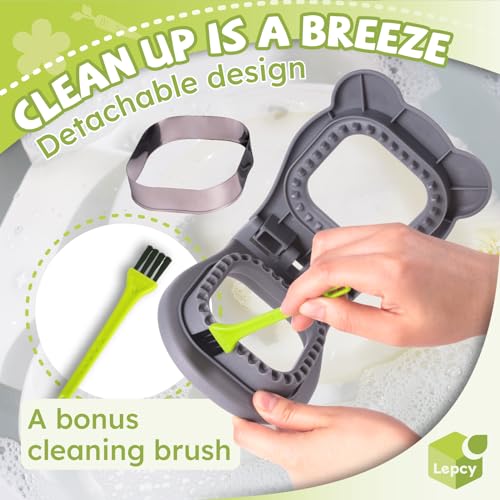 LEPCY Uncrustables Sandwich Maker Sealer Cutter, Crustless Sandwich Cutter, PB&J Uncrustable Maker - Color Grey, Square Shape - Image 4