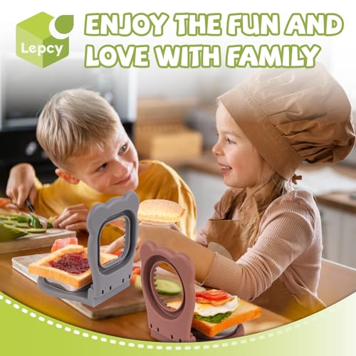 LEPCY Uncrustables Sandwich Maker Sealer Cutter, Crustless Sandwich Cutter, PB&J Uncrustable Maker - Color Grey, Square Shape - Image 2