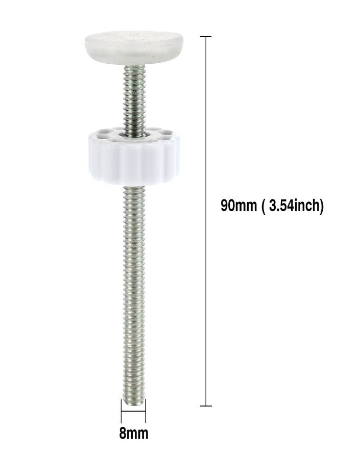 AMORBASE Pet Gates Spindle Rods 8mm(M8) - Replacement Parts Threaded Screw Bolts Hardware Kit Wall Protector for Baby Pressure Mounted Safety Door & Pet Stair Gates (White, M8 9CMLong) - Image 2